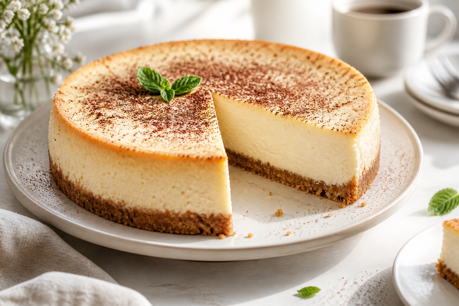 Rebanada de cheesecake cremoso